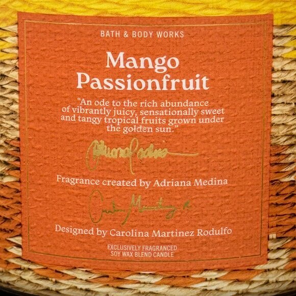 BBW Mango Passionfruit Bath & Body Works 3 Wick Candle - Picture 3 of 10